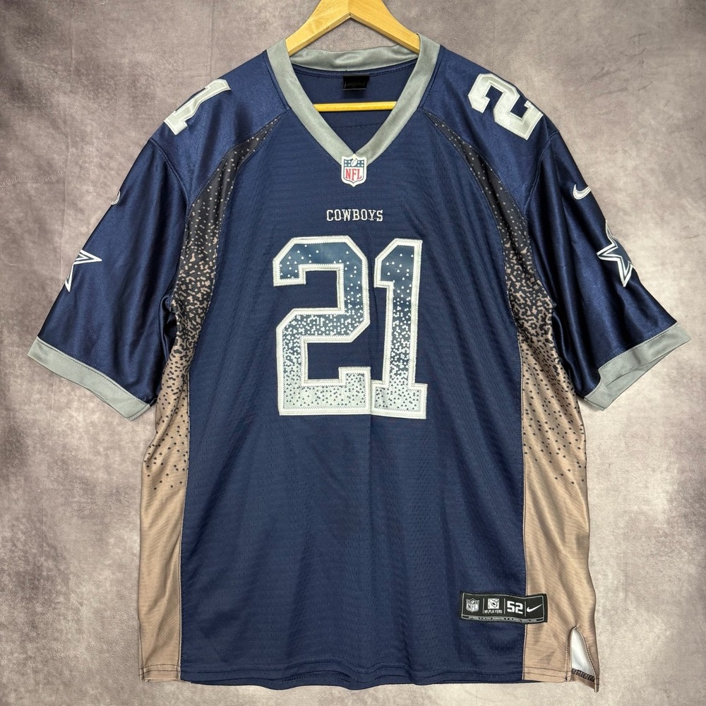 Dallas Cowboys Jersey Men Size 52 Blue‎ Ezekiel Elliott #21 NFL Nike On Field